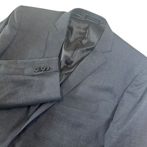 Lands End Men's Wool Sport Coat Blazer‎ 2 Button Jacket Charcoal Gray Size 48L
